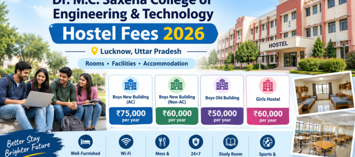 Dr. M.C. Saxena College of Engineering & Technology Hostel Fees